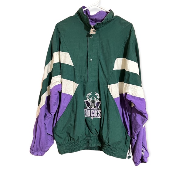 STARTER Jackets & Coats Rare Vintage Starter Milwaukee Bucks Pull